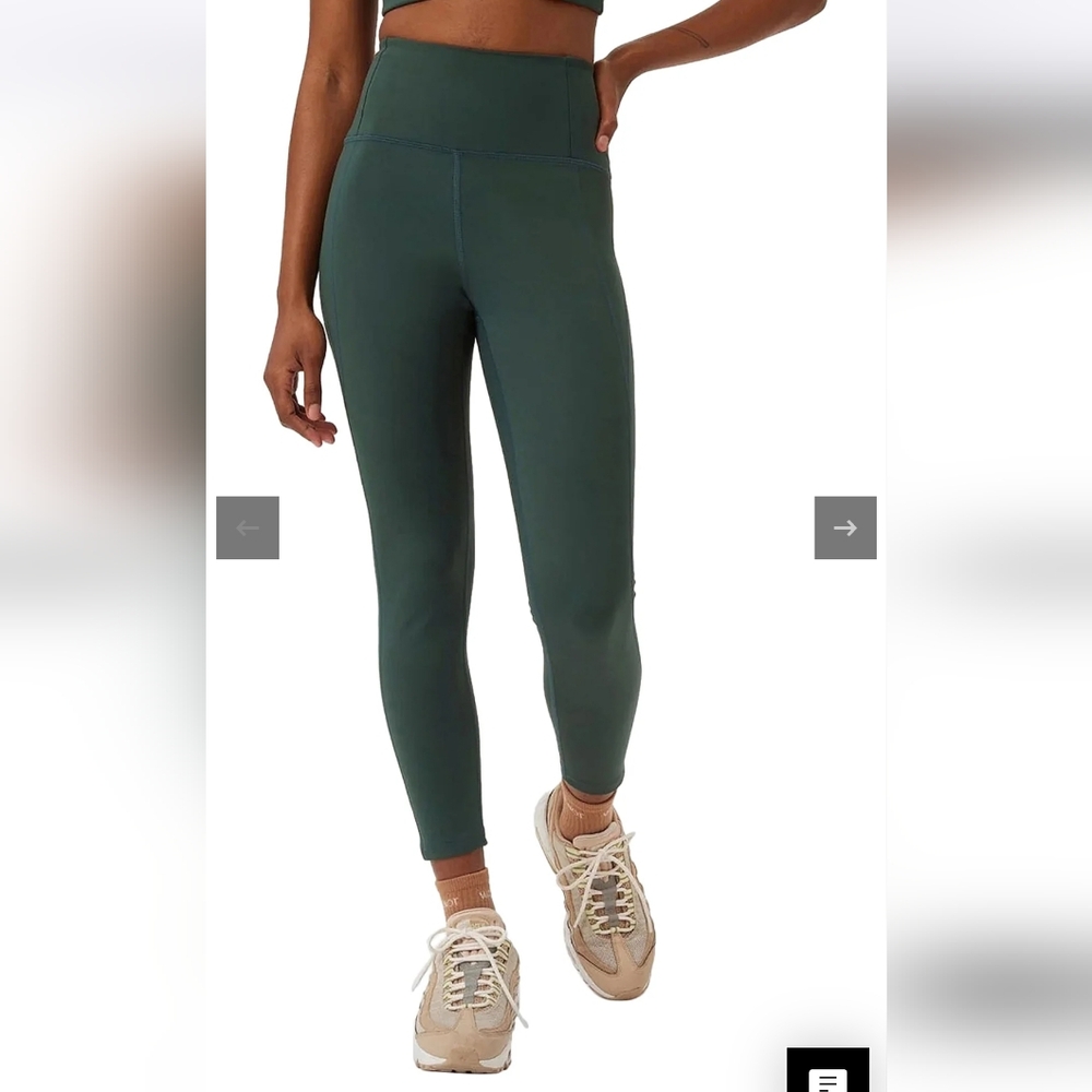 girlfriend collective Compressive 7/8 23.75 inseam legging Size L Green